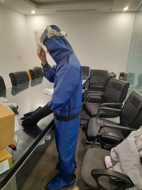 Áo chì toàn thân găng chì mặt nạ chì hàng có sẵn